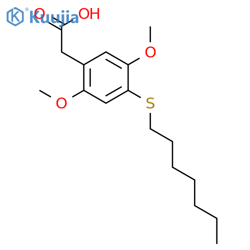 Benzeneacetic acid,4-(heptylthio)-2,5-dimethoxy- structure