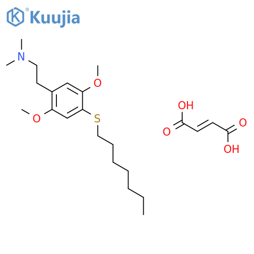 2-[4-(heptylsulfanyl)-2,5-dimethoxyphenyl]-N,N-dimethylethanamine (2E)-but-2-enedioate structure