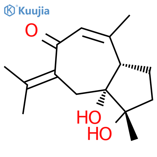 6(1H)-Azulenone,2,3,3a,7,8,8a-hexahydro-1,8a-dihydroxy-1,4-dimethyl-7-(1-methylethylidene)-,(1S,3aS,8aR)- structure