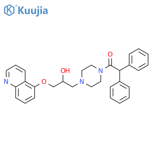 Ethanone,1-[4-[2-hydroxy-3-(5-quinolinyloxy)propyl]-1-piperazinyl]-2,2-diphenyl- structure