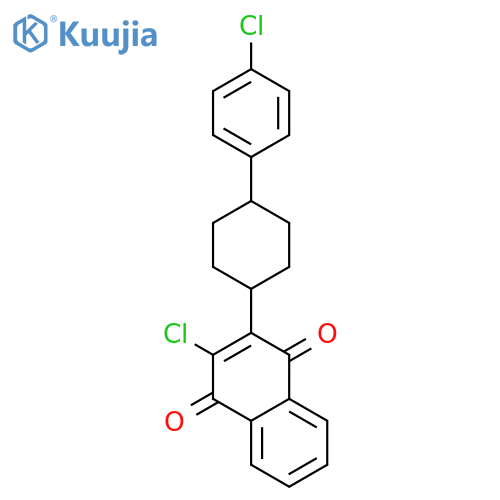 2-chloro-3-(4-(4-chlorophenyl)cyclohexyl)naphthalene-1,4-dione structure