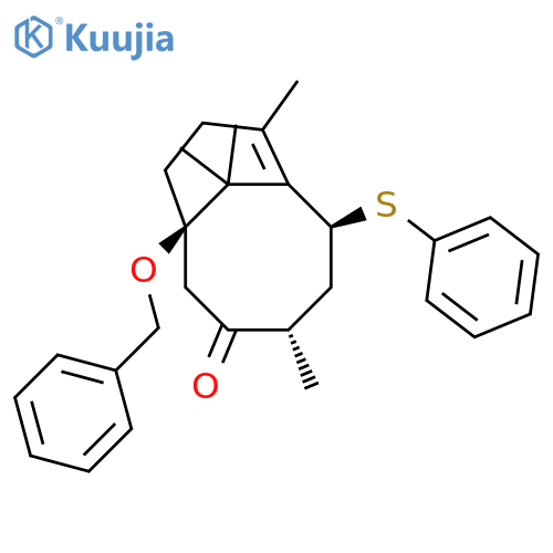 Bicyclo[5.3.1]undec-7-en-3-one,4,8,11,11-tetramethyl-1-(phenylmethoxy)-6-(phenylthio)-, (1R,4S,6S)-rel- structure