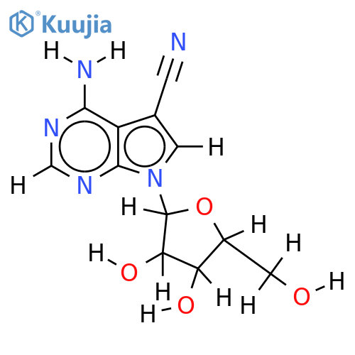 4-amino-5-cyano-7-(beta-D-ribofuranosyl)-7H-pyrrolo[2,3-d]pyrimidine structure