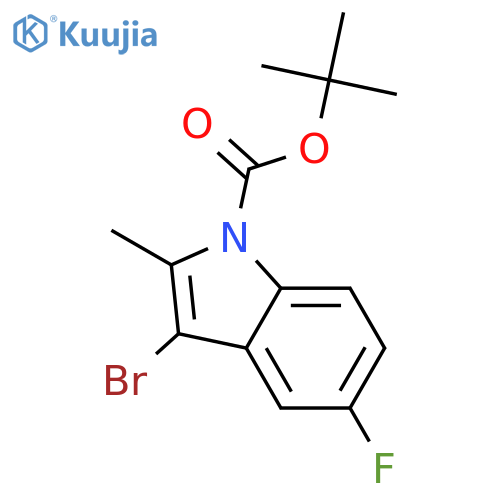 tert-butyl 3-bromo-5-fluoro-2-methyl-1H-indole-1-carboxylate structure