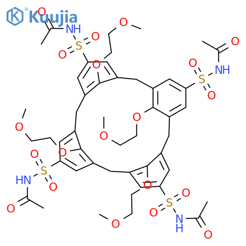 Acetamide, N,N',N'',N'''-[[25,26,27,28-tetrakis(2-methoxyethoxy)pentacyclo[19.3.1.13,7.19,13.115,19]octacosa-1(25),3,5,7(28),9,11,13(27),15,17,19(26),21,23-dodecaene-5,11,17,23-tetrayl]tetrakis(sulfonyl)]tetrakis- structure