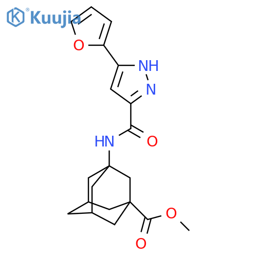 methyl 3-[3-(furan-2-yl)-1H-pyrazole-5-amido]adamantane-1-carboxylate structure