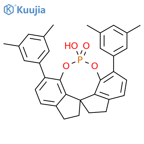 Phosphoric acid 6,6'-bis(3,5-dimethylphenyl)-1,1'-spirobiindan-7,7'-diyl ester structure