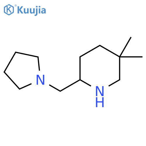 Piperidine, 5,5-dimethyl-2-(1-pyrrolidinylmethyl)- structure
