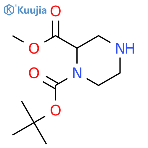 1-tert-butyl 2-methyl piperazine-1,2-dicarboxylate structure