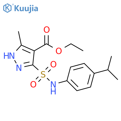 ethyl 3-methyl-5-{[4-(propan-2-yl)phenyl]sulfamoyl}-1H-pyrazole-4-carboxylate structure