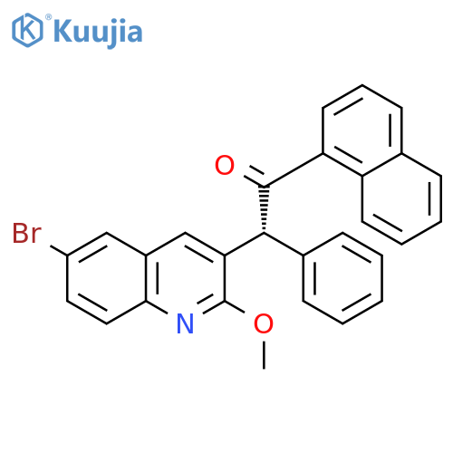 Ethanone, 2-(6-bromo-2-methoxy-3-quinolinyl)-1-(1-naphthalenyl)-2-phenyl-, (2R)- structure