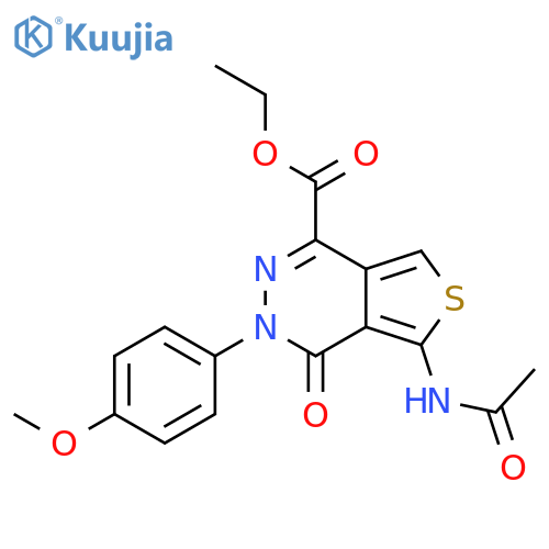 ethyl 5-acetamido-3-(4-methoxyphenyl)-4-oxo-3H,4H-thieno3,4-dpyridazine-1-carboxylate structure