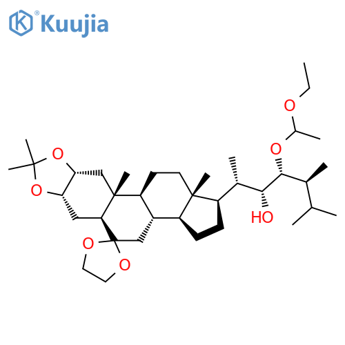 (20S,22R,23R,24S)-23-(1-ethoxyethoxy)-6-ethylenedioxy-2α,3α-isopropylidenedioxy-5α-ergostan-22-ol structure