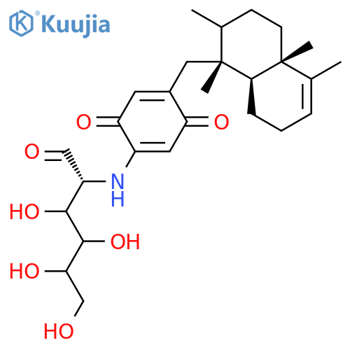 D-Glucose,2-deoxy-2-[[4-[(1,2,3,4,4a,7,8,8a-octahydro-1,2,4a,5-tetramethyl-1-naphthalenyl)methyl]-3,6-dioxo-1,4-cyclohexadien-1-yl]amino]-,[1R-(1a,2b,4ab,8aa)]- (9CI) structure