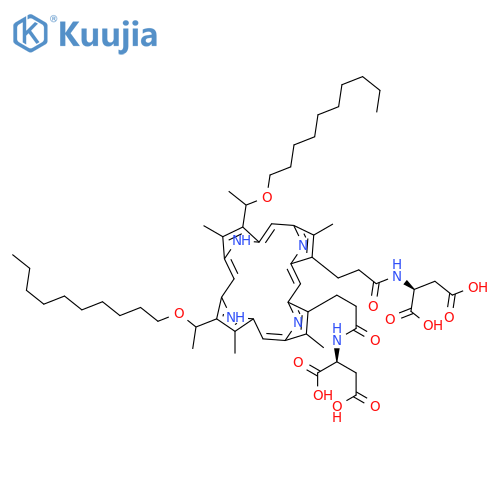 L-Aspartic acid,N,N'-[[7,12-bis[1-(decyloxy)ethyl]-3,8,13,17-tetramethyl-21H,23H-porphine-2,18-diyl]bis(1-oxo-3,1-propanediyl)]bis-(9CI) structure