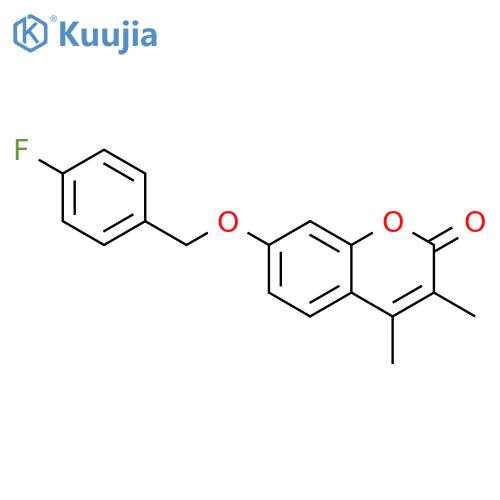 2H-1-Benzopyran-2-one, 7-[(4-fluorophenyl)methoxy]-3,4-dimethyl- structure
