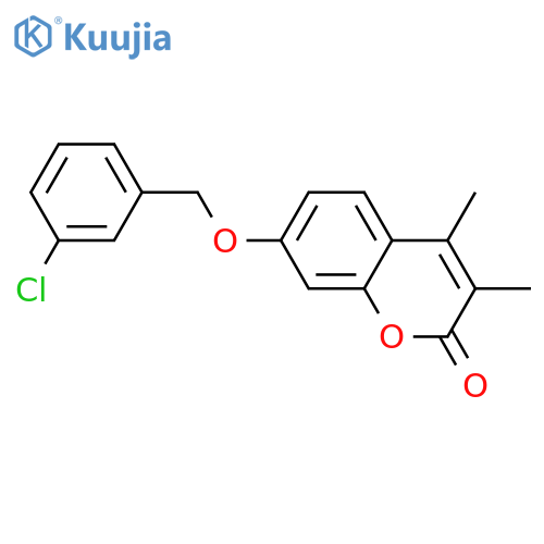2H-1-BENZOPYRAN-2-ONE, 7-[(3-CHLOROPHENYL)METHOXY]-3,4-DIMETHYL- structure