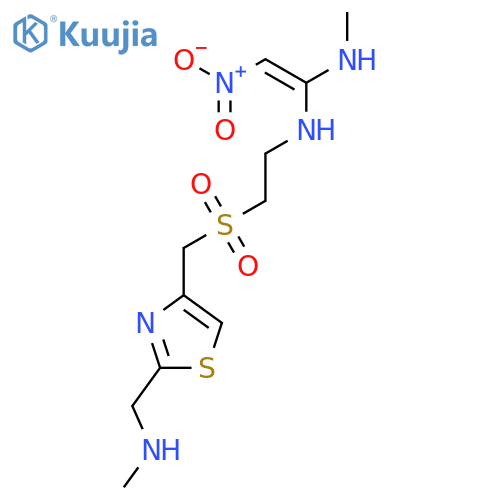 1,1-Ethenediamine,N-methyl-N'-[2-[[[2-[(methylamino)methyl]-4-thiazolyl]methyl]sulfonyl]ethyl]-2-nitro- structure