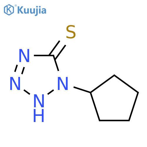 1-cyclopentyl-1H-1,2,3,4-tetrazole-5-thiol structure