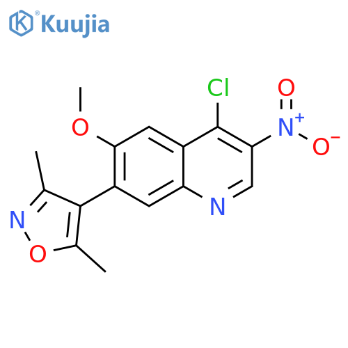 4-(4-chloro-6-methoxy-3-nitro-7-quinolyl)-3,5-dimethyl-isoxazole structure
