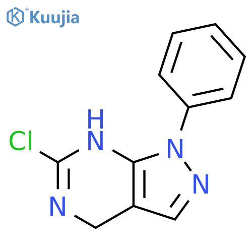 6-chloro-1-phenyl-1H,4H,5H-pyrazolo3,4-dpyrimidine structure