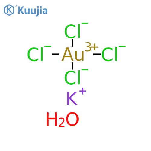 Aurate(1-),tetrachloro-, potassium, dihydrate, (SP-4-1)- (9CI) structure