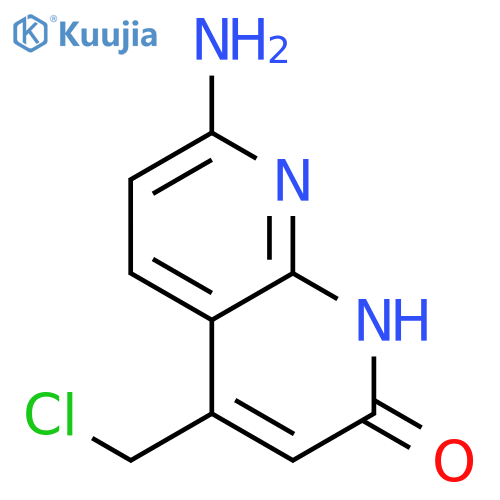 7-amino-4-(chloromethyl)-1,2-dihydro-1,8-naphthyridin-2-one structure