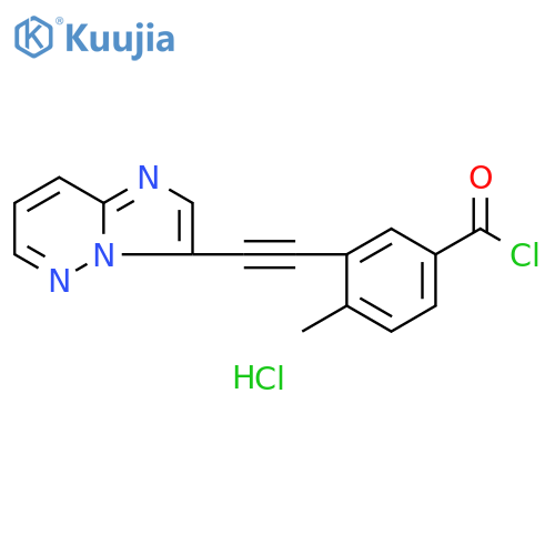 Benzoyl chloride, 3-(2-imidazo[1,2-b]pyridazin-3-ylethynyl)-4-methyl-, hydrochloride (1:1) structure