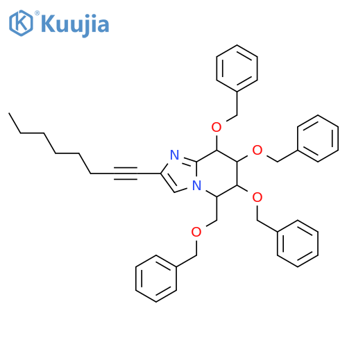 Imidazo[1,2-a]pyridine, 5,6,7,8-tetrahydro-2-(1-octyn-1-yl)-6,7,8-tris(phenylmethoxy)-5-[(phenylmethoxy)methyl]-, (5R,6R,7S,8S)- structure