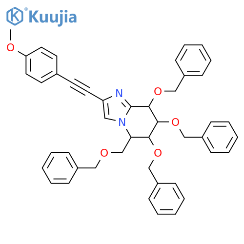 Imidazo[1,2-a]pyridine, 5,6,7,8-tetrahydro-2-[2-(4-methoxyphenyl)ethynyl]-6,7,8-tris(phenylmethoxy)-5-[(phenylmethoxy)methyl]-, (5R,6R,7S,8S)- structure