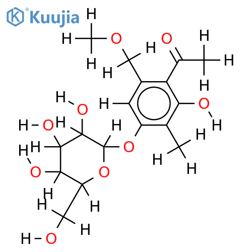 2-hydroxy-6-methoxyl-methylene-3-methyl-acetophenone-!-O-beta-D-glucopyranoside structure