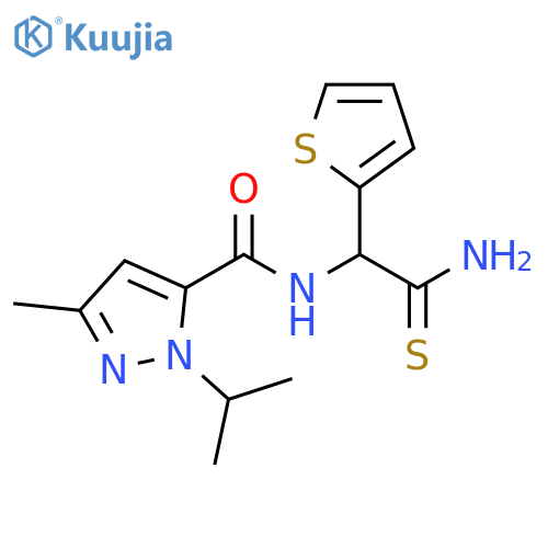 1H-Pyrazole-5-carboxamide,N-[2-amino-1-(2-thienyl)-2-thioxoethyl]-3-methyl-1-(1-methylethyl)- structure