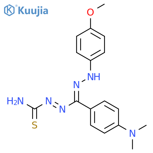 Hydrazinecarbothioamide,2-[[4-(dimethylamino)phenyl][2-(4-methoxyphenyl)diazenyl]methylene]- structure