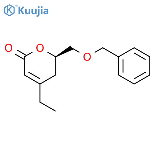 2H-Pyran-2-one, 4-ethyl-5,6-dihydro-6-[(phenylmethoxy)methyl]-, (R)- structure