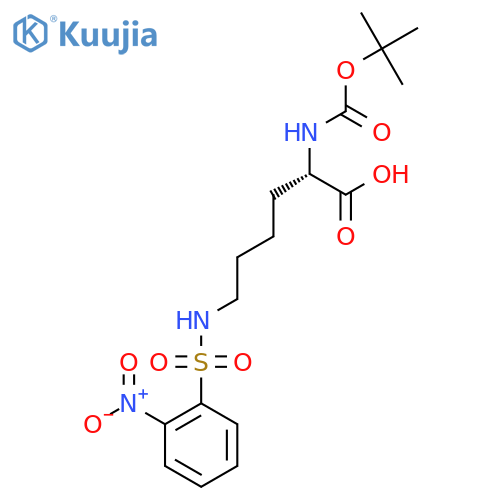 (2S)-2-[(2-Methylpropan-2-yl)oxycarbonylamino]-6-[(2-nitrophenyl)sulfonylamino]hexanoic acid structure