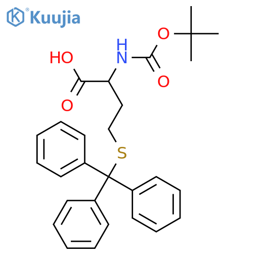 (R)-2-((tert-Butoxycarbonyl)amino)-4-(tritylthio)butanoic acid structure