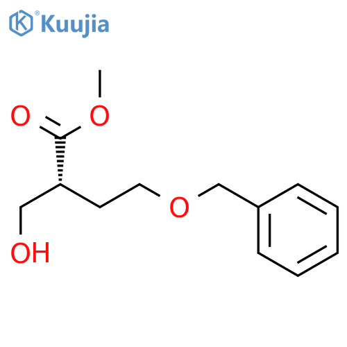 Butanoic acid, 2-(hydroxymethyl)-4-(phenylmethoxy)-, methyl ester, (R)- structure