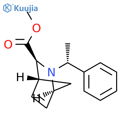methyl (1S,3S,4R)-2-[(1R)-1-phenylethyl]-2-azabicyclo[2.2.1]hept-5-ene-3-carboxylate structure