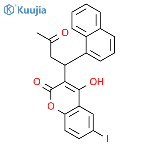2H-1-Benzopyran-2-one,4-hydroxy-6-iodo-3-[1-(1-naphthalenyl)-3-oxobutyl]- structure