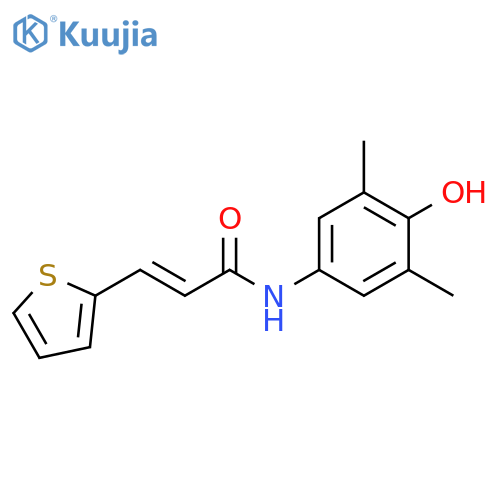 2-Propenamide, N-(4-hydroxy-3,5-dimethylphenyl)-3-(2-thienyl)-, (E)- structure