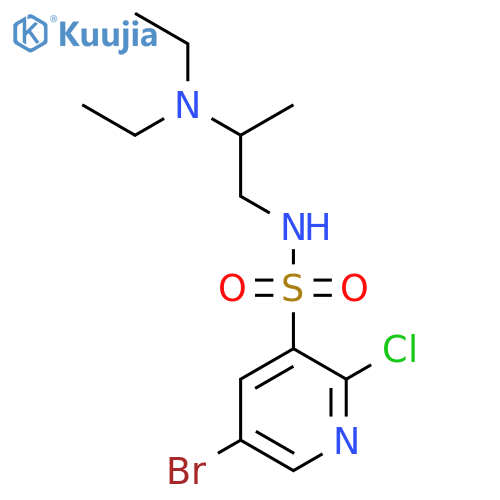 5-bromo-2-chloro-N-[2-(diethylamino)propyl]pyridine-3-sulfonamide structure