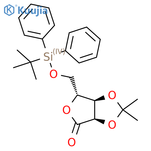 (3AR,6R,6aR)-6-(((tert-butyldiphenylsilyl)oxy)methyl)-2,2-dimethyldihydrofuro[3,4-d][1,3]dioxol-4(3aH)-one structure