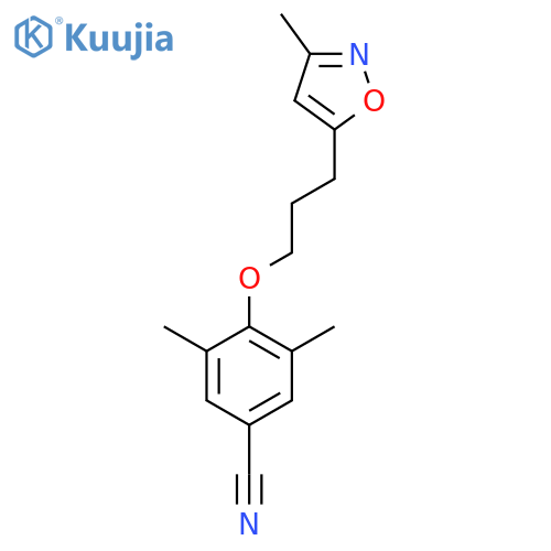 3,5-dimethyl-4-[3-(3-methyl-1,2-oxazol-5-yl)propoxy]benzonitrile structure