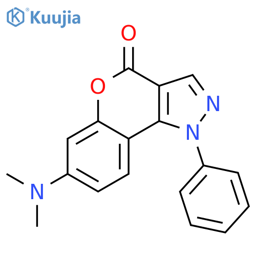 [1]Benzopyrano[4,3-c]pyrazol-4(1H)-one, 7-(dimethylamino)-1-phenyl- structure
