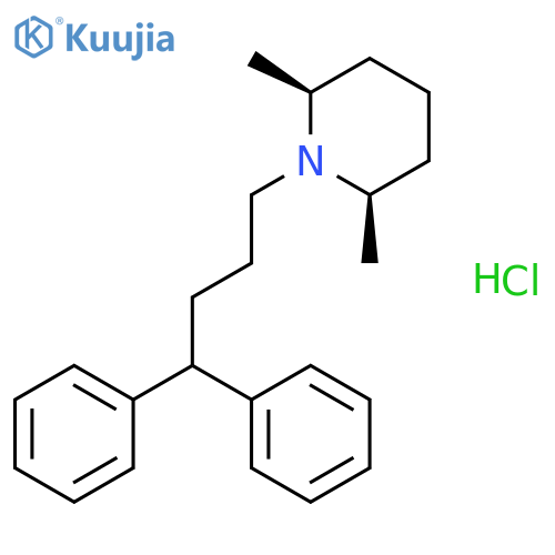 Piperidine, 1-(4,4-diphenylbutyl)-2,6-dimethyl-, hydrochloride, cis- structure