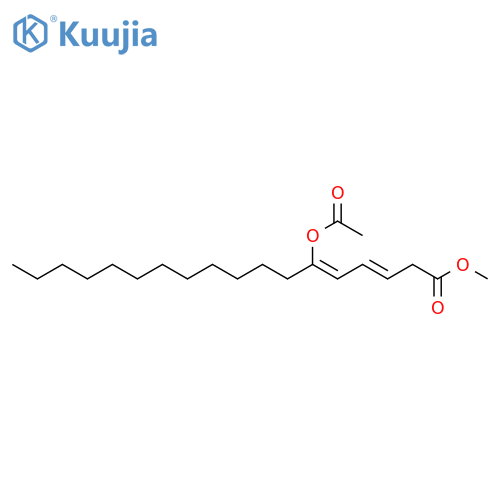 3,5-Octadecadienoic acid, 6-(acetyloxy)-, methyl ester, (E,Z)- structure