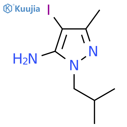 4-Iodo-1-isobutyl-3-methyl-1H-pyrazol-5-amine structure