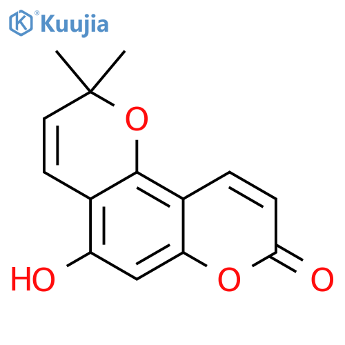 2H,8H-Benzo[1,2-b:3,4-b']dipyran-8-one,5-hydroxy-2,2-dimethyl- (9CI) structure