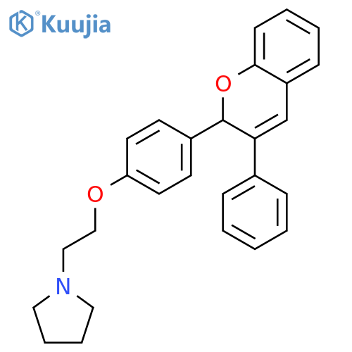 Pyrrolidine,1-[2-[4-(3-phenyl-2H-1-benzopyran-2-yl)phenoxy]ethyl]- structure