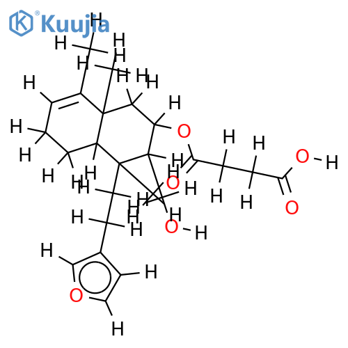 17-hydroxy-7beta-succinyloxy-15,16-epoxy-ent-cleroda-3,13(16),14-triene structure